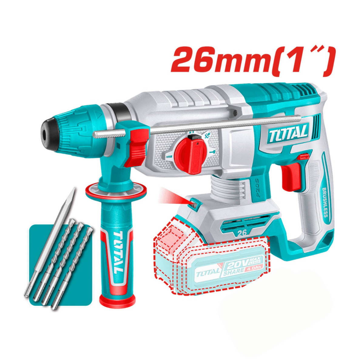 Mega Combo Industrial Taladro + Amoladora + Rotomartillo Total3