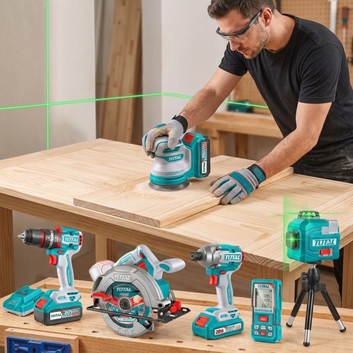 Combo carpintero 6 en 1 industrial Total3