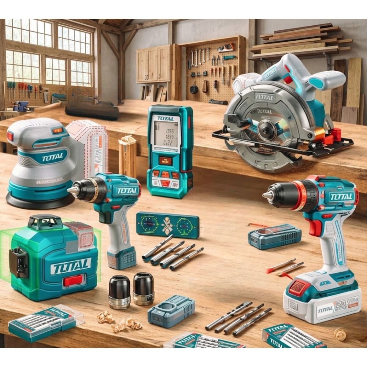 Combo carpintero 6 en 1 industrial Total2