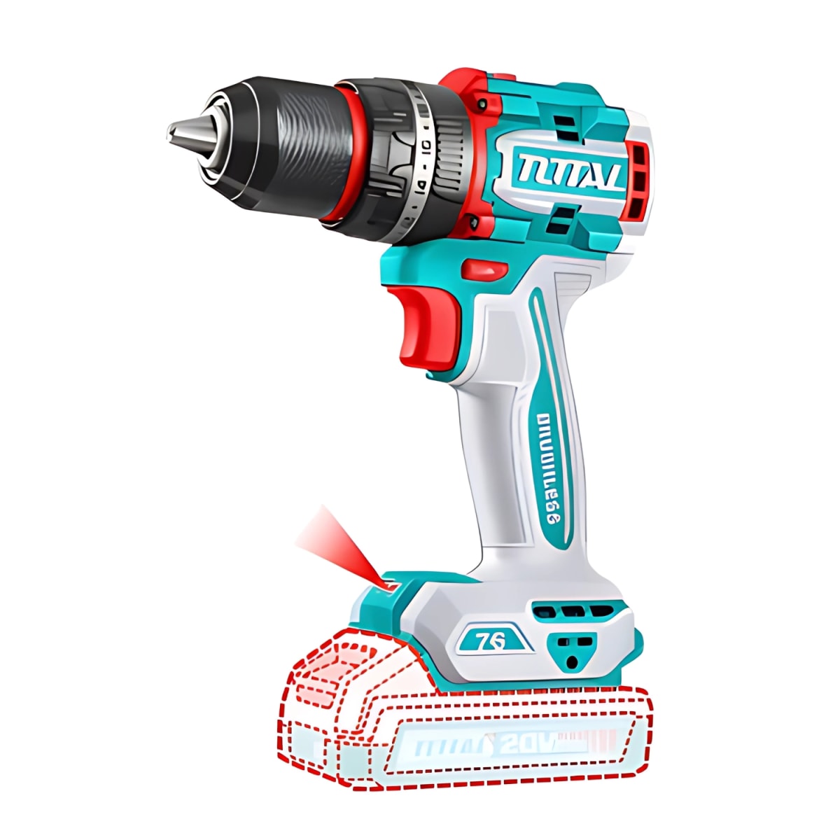 Combo Taladro percutor 76Nm + Atornillador de Impacto 285Nm + Sopladora 20V Total4