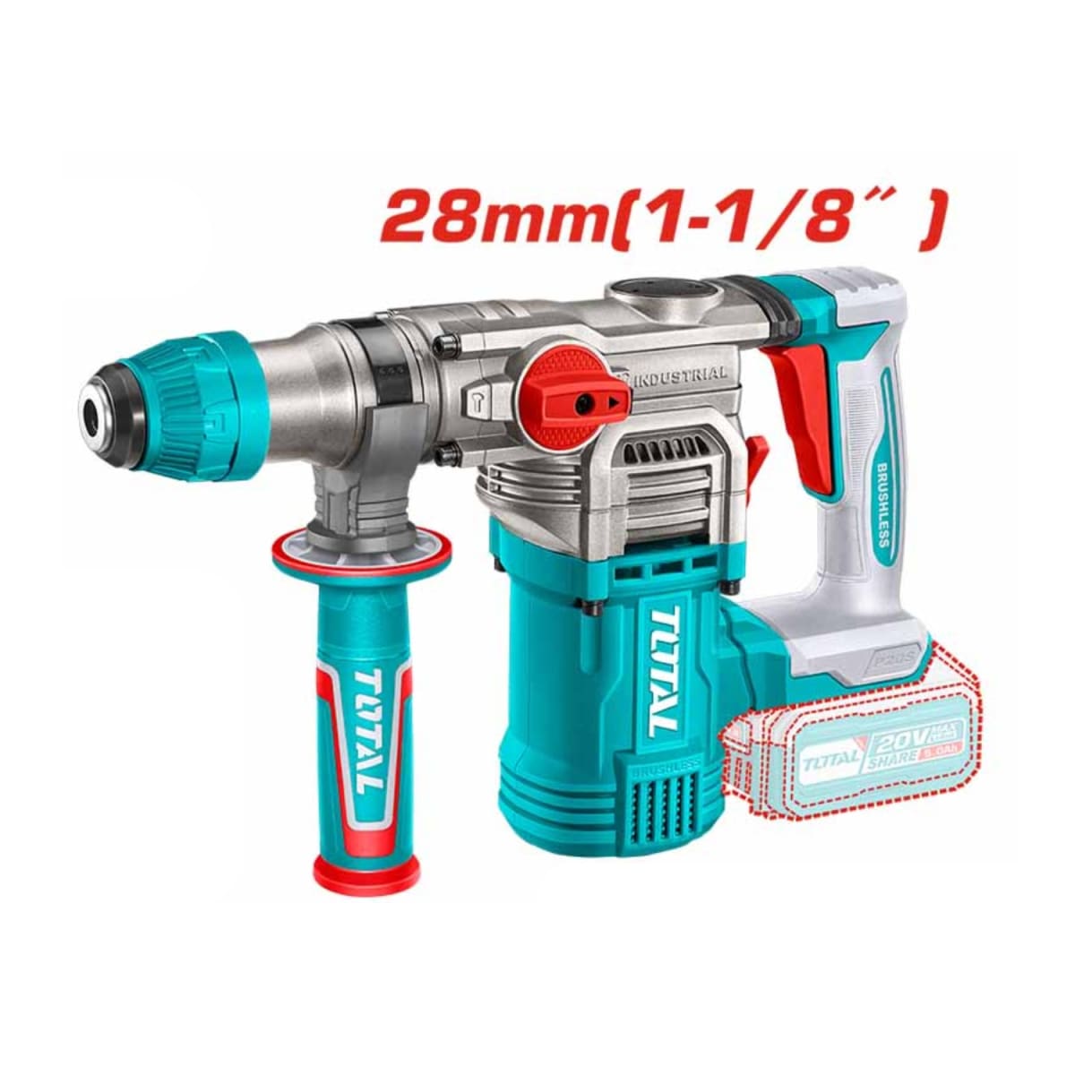 Mega Combo PRO Taladro 96N.m. + Rotomartillo + Llave de Impacto 3/4