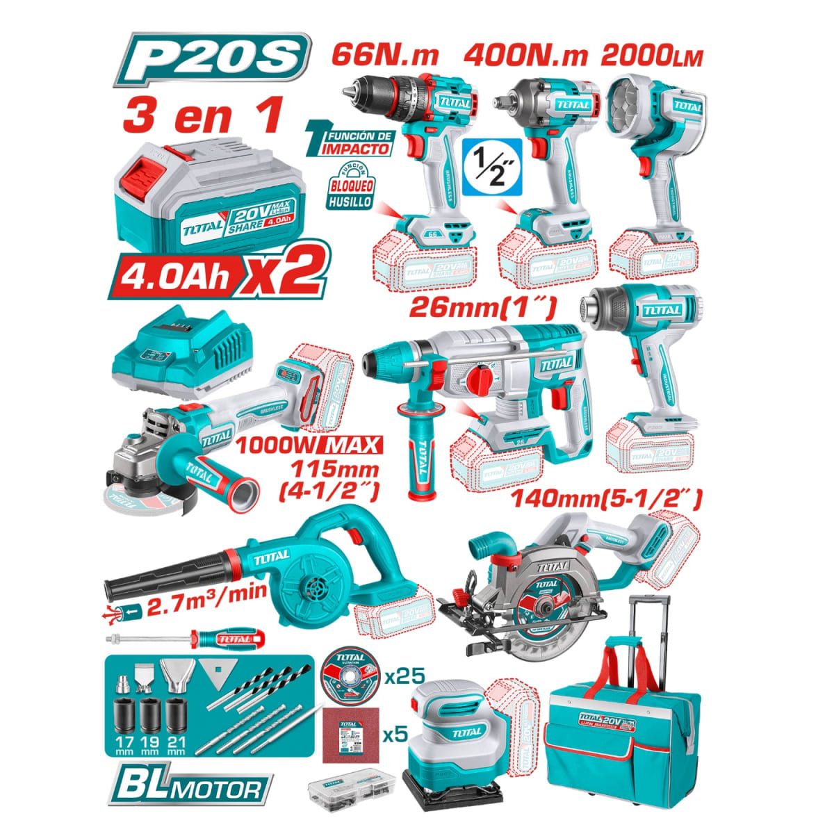 MEGA COMBO 11 en 1 + 151 AccesoriosTotal2