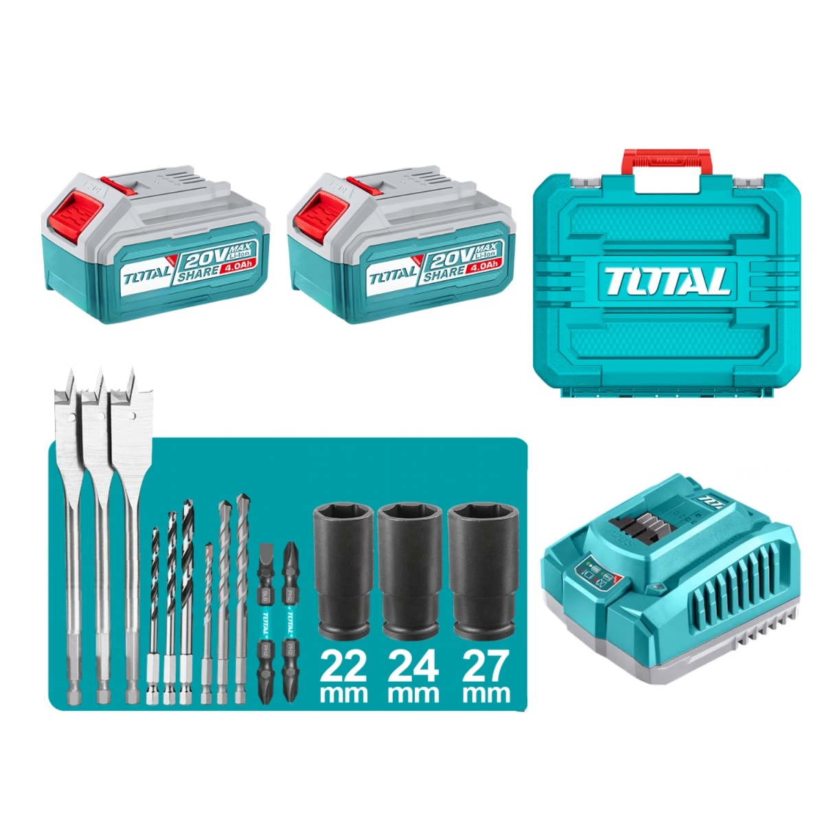 Taladro Percutor 96nm + Llave de Impacto 850nm 20v Industrial total5