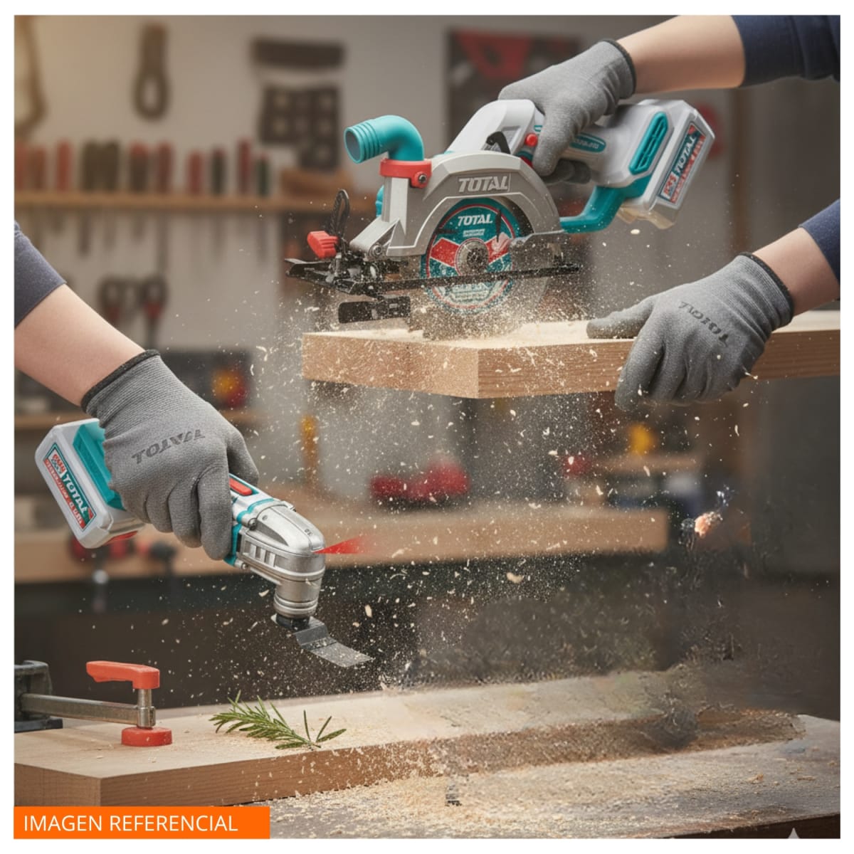 Combo 3 en 1 Sierra Circular 5 1/2'' + Herramienta Multi + Lijadora 20v Total7