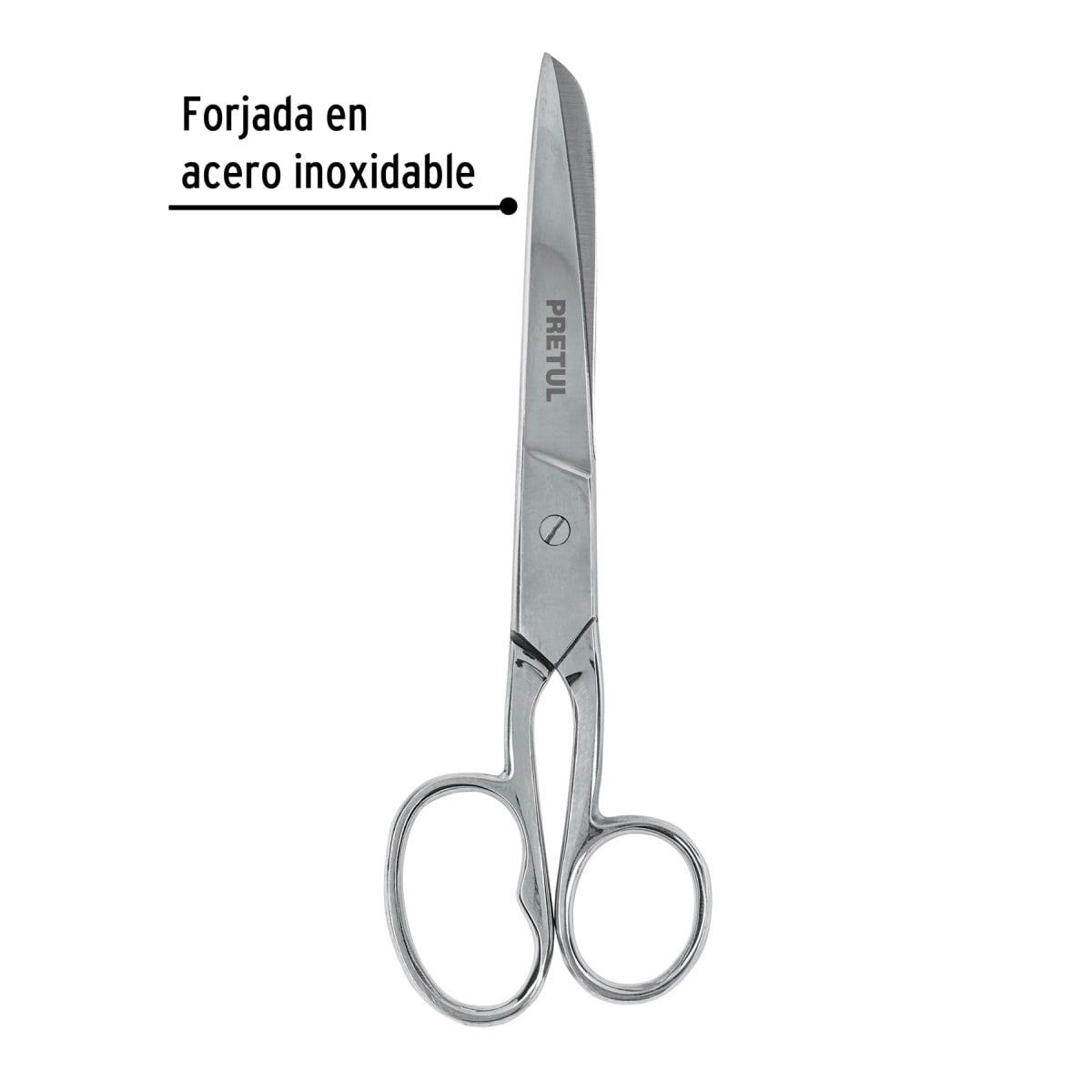 Tijera 7´´ ojo grande acero inoxidable para costura, Pretul2