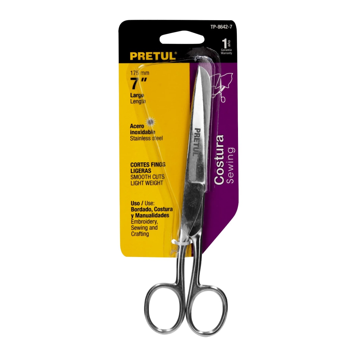 Tijera 7´´ de acero inoxidable para costura, Pretul4