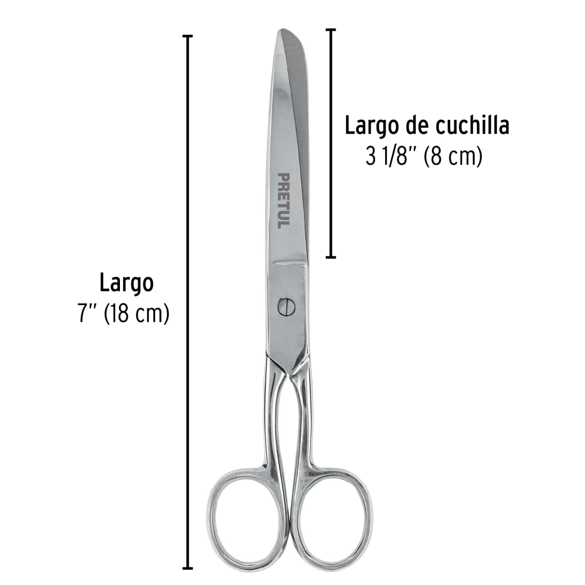 Tijera 7´´ de acero inoxidable para costura, Pretul3