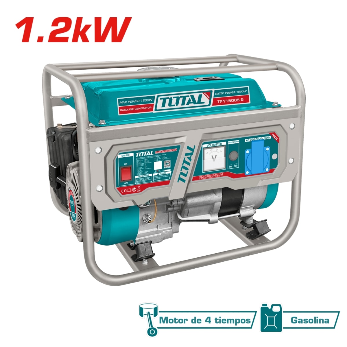 Generador gasolinero 1200w industrial Total2