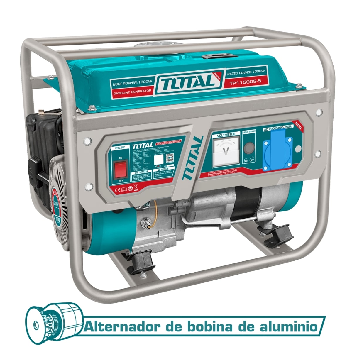 Generador gasolinero 1200w industrial Total3