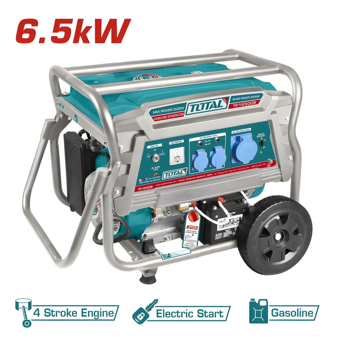 Generador gasolinero 6500w con arrancador eléctrico industrial Total3