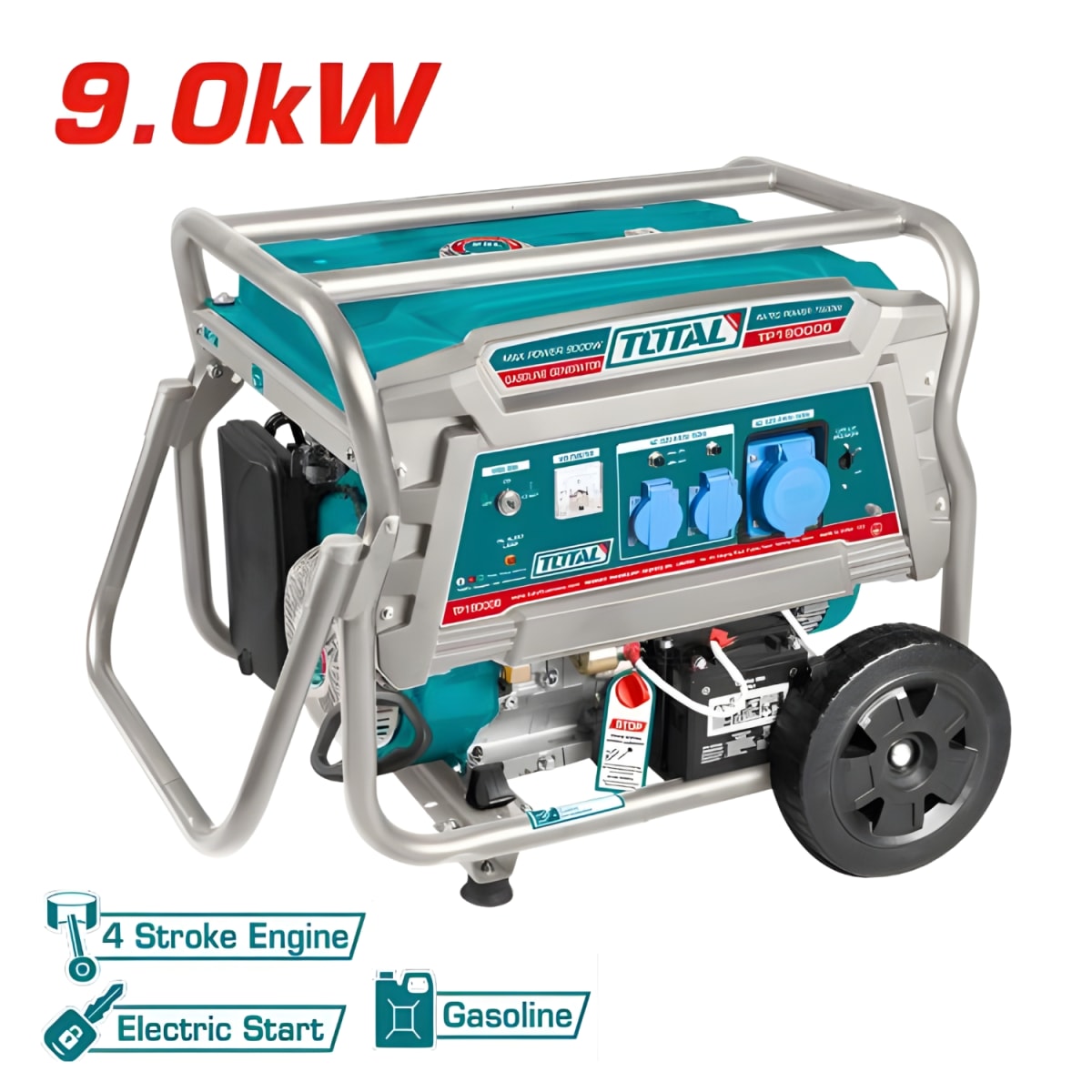 Generador gasolinero 9000w con arrancador electrico industrial Total3