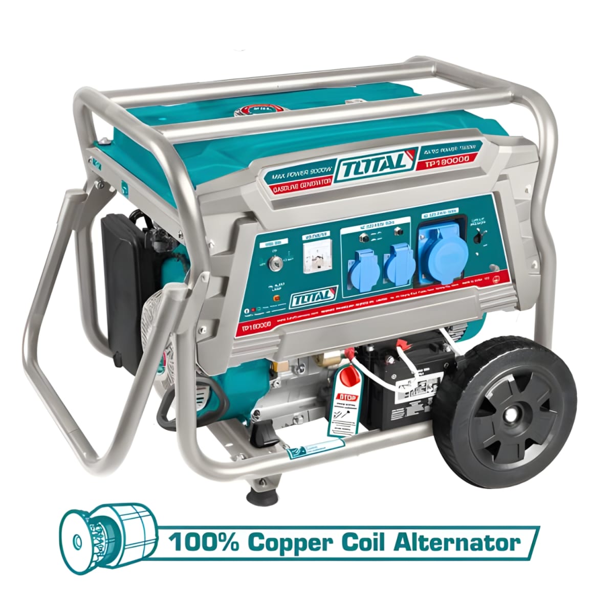 Generador gasolinero 9000w con arrancador electrico industrial Total4
