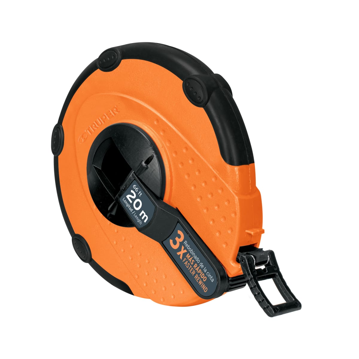 Wincha de fibra de vidrio de 20 m carcasa plástica Truper1