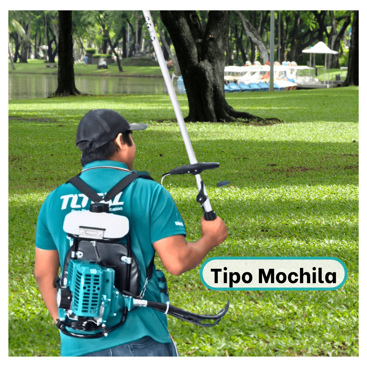Desmalezadora tipo mochila a gasolina Total4
