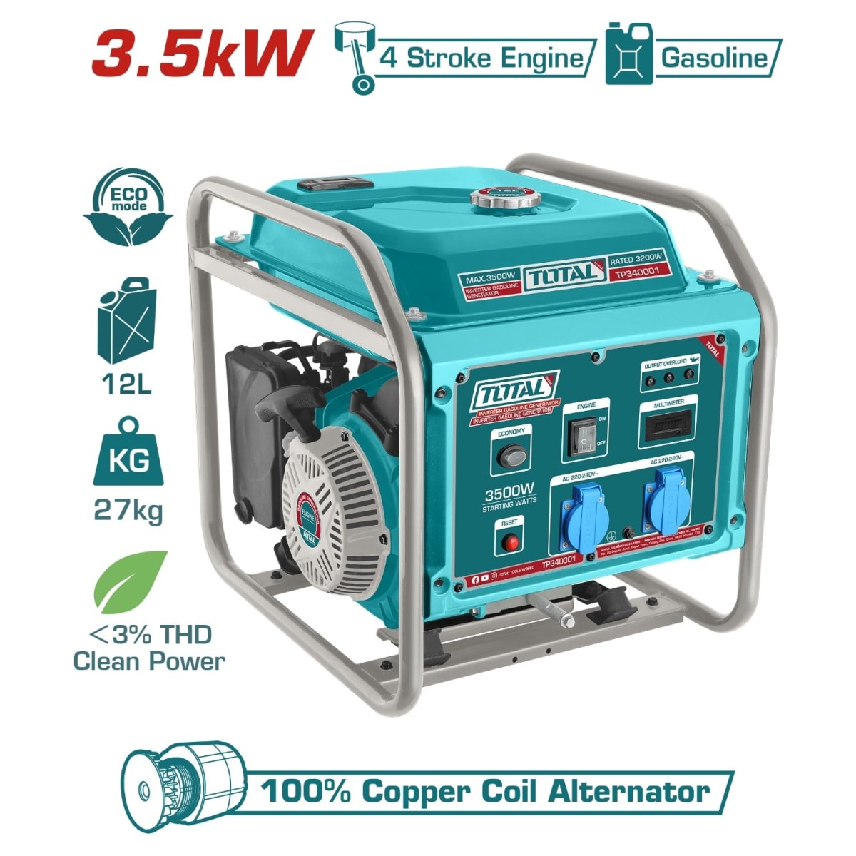 Generador a gasolina 3500w Total2