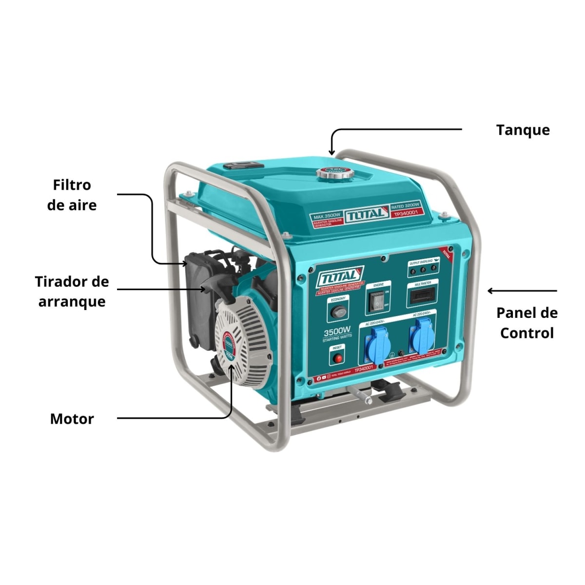 Generador a gasolina 3500w Total3