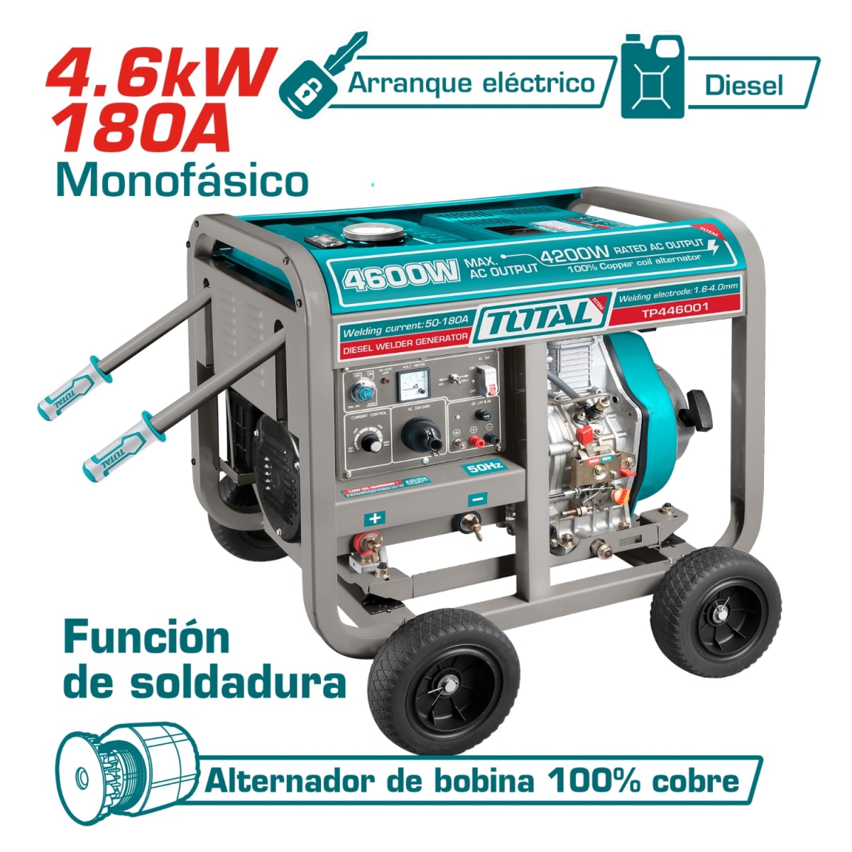 Generador 4600W + Soldadora 180AMP DIESEL Total2
