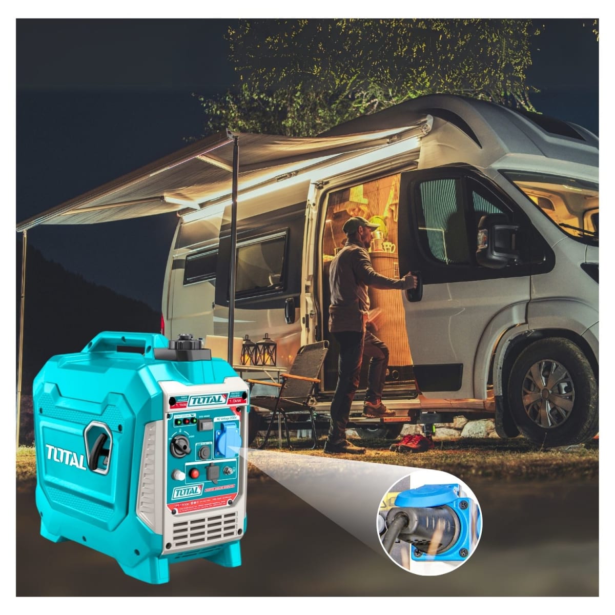 Generador gasolinero silencioso encapsulado 1100w Total4