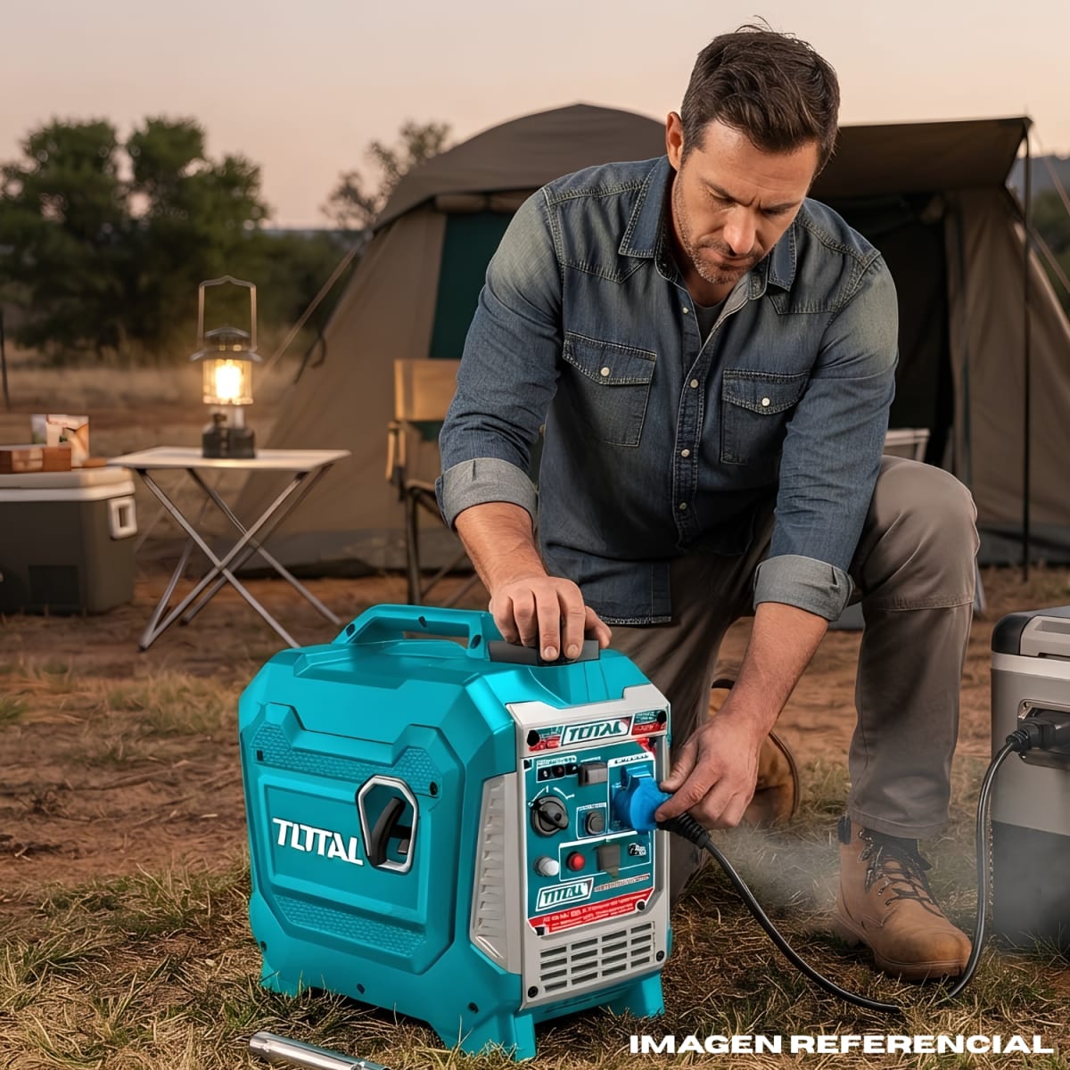 Generador gasolinero silencioso 1100w encapsulado Total3