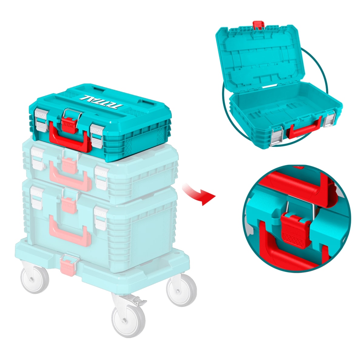 Caja de Herramienta Apilable 16'' Total3