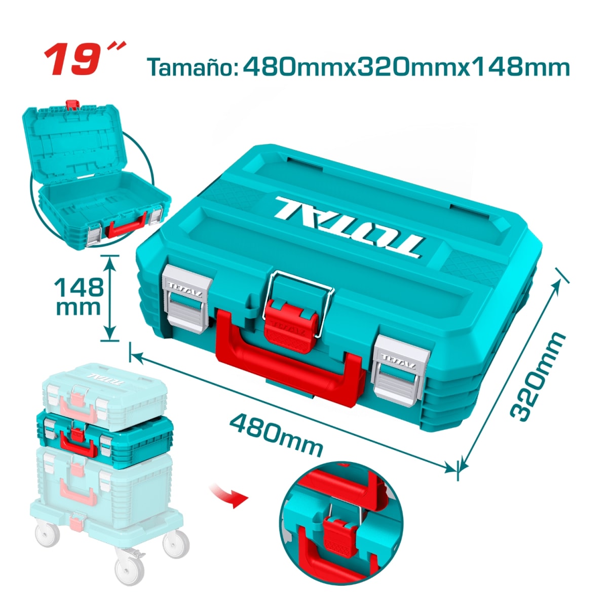 Caja de Herramienta Apliable 19'' Total3