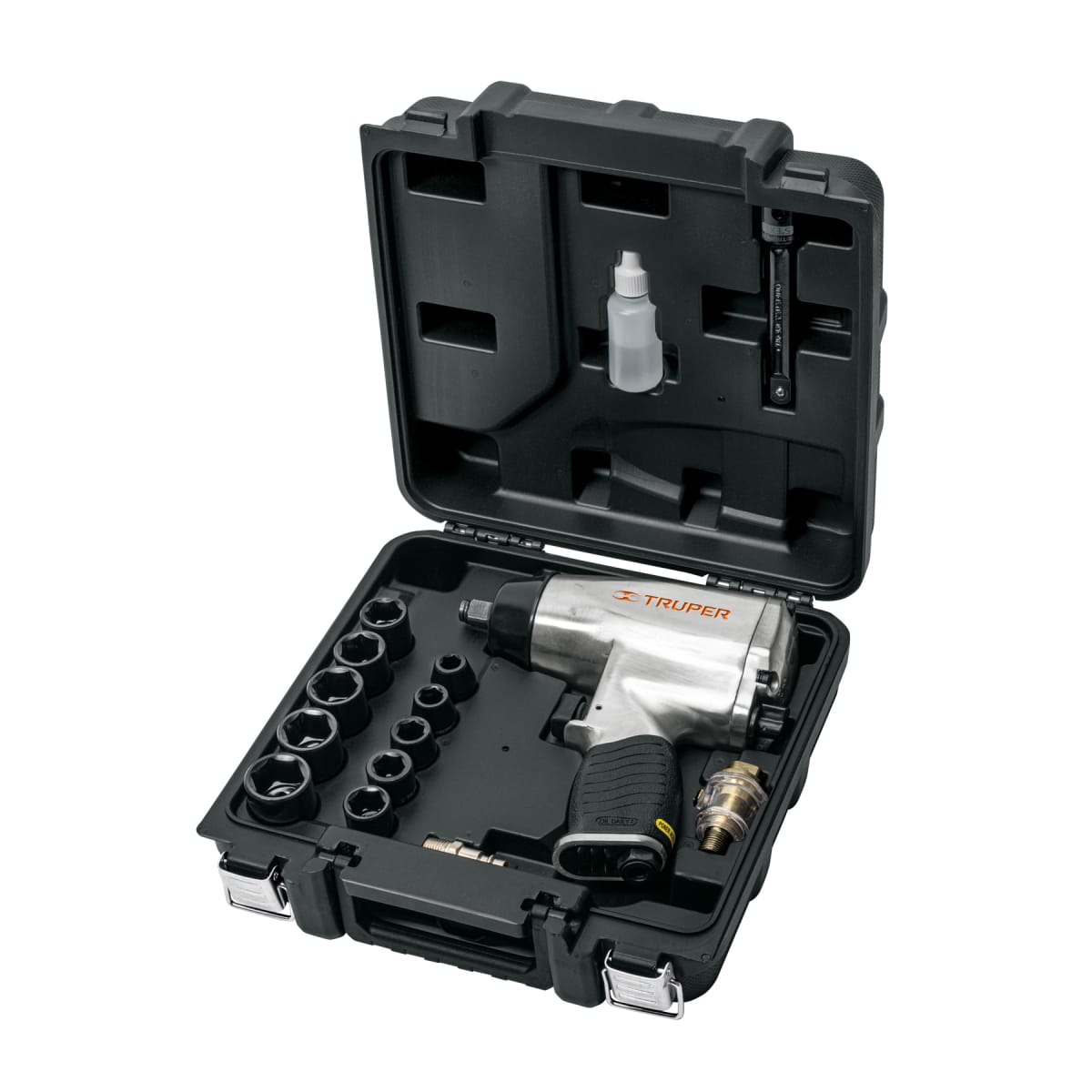 Kit de llave de impacto 1/2'' con estuche plástico Truper1
