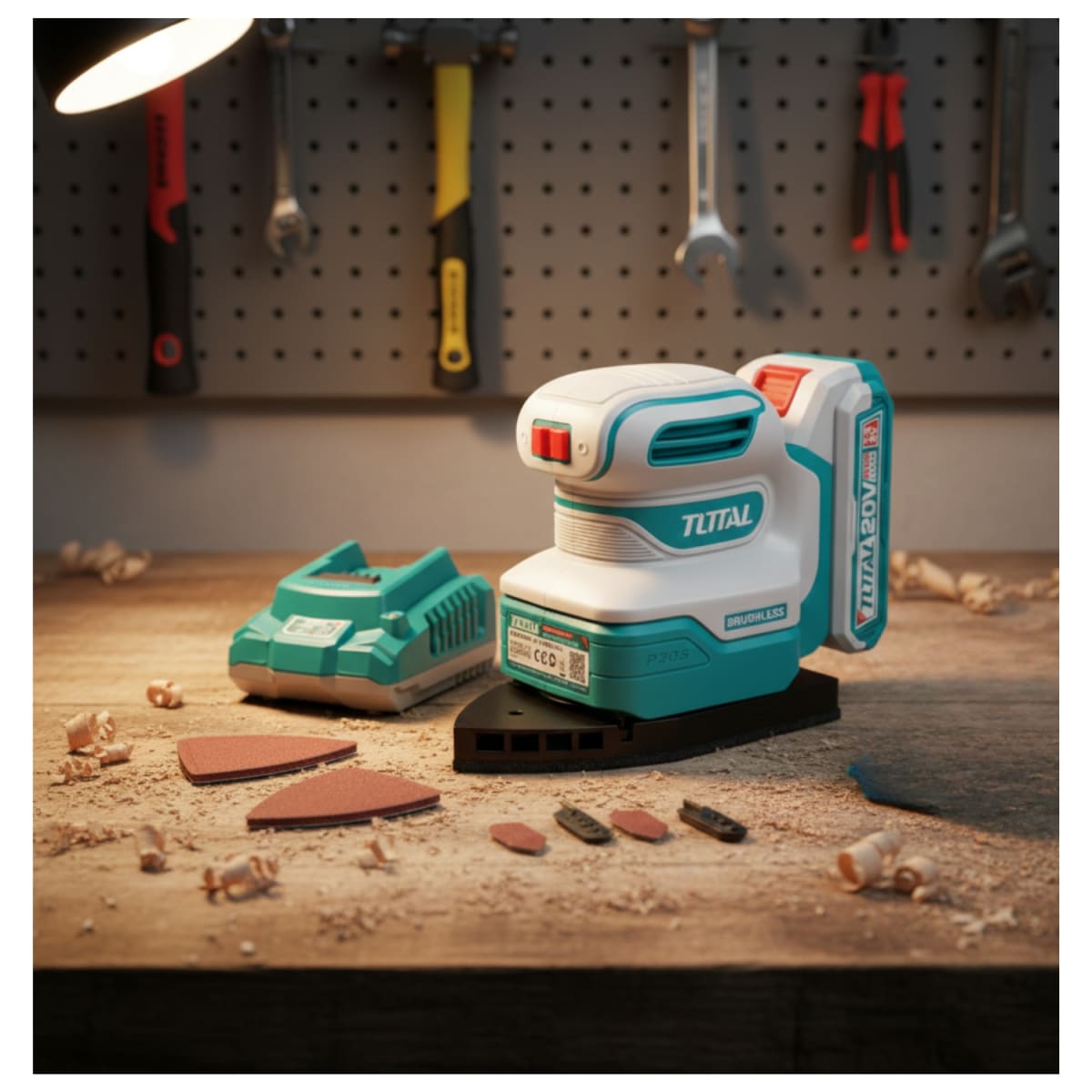 Lijadora Triangular Inalmabrica 5'' + Bateria y Cargador 20v Total2