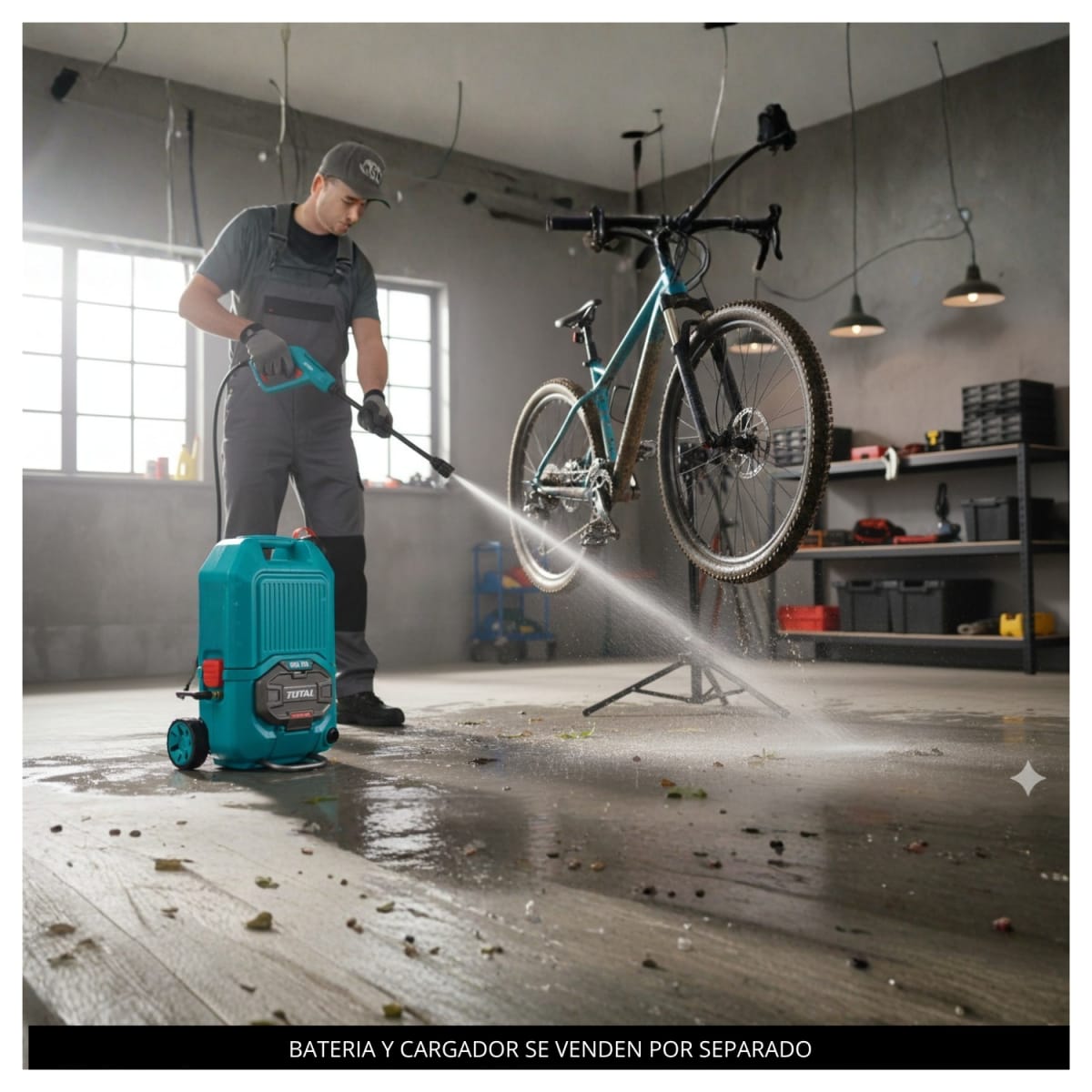 Hidrolavadora 4L/min 15Litros 80bar 40v (equipo solo) Total4