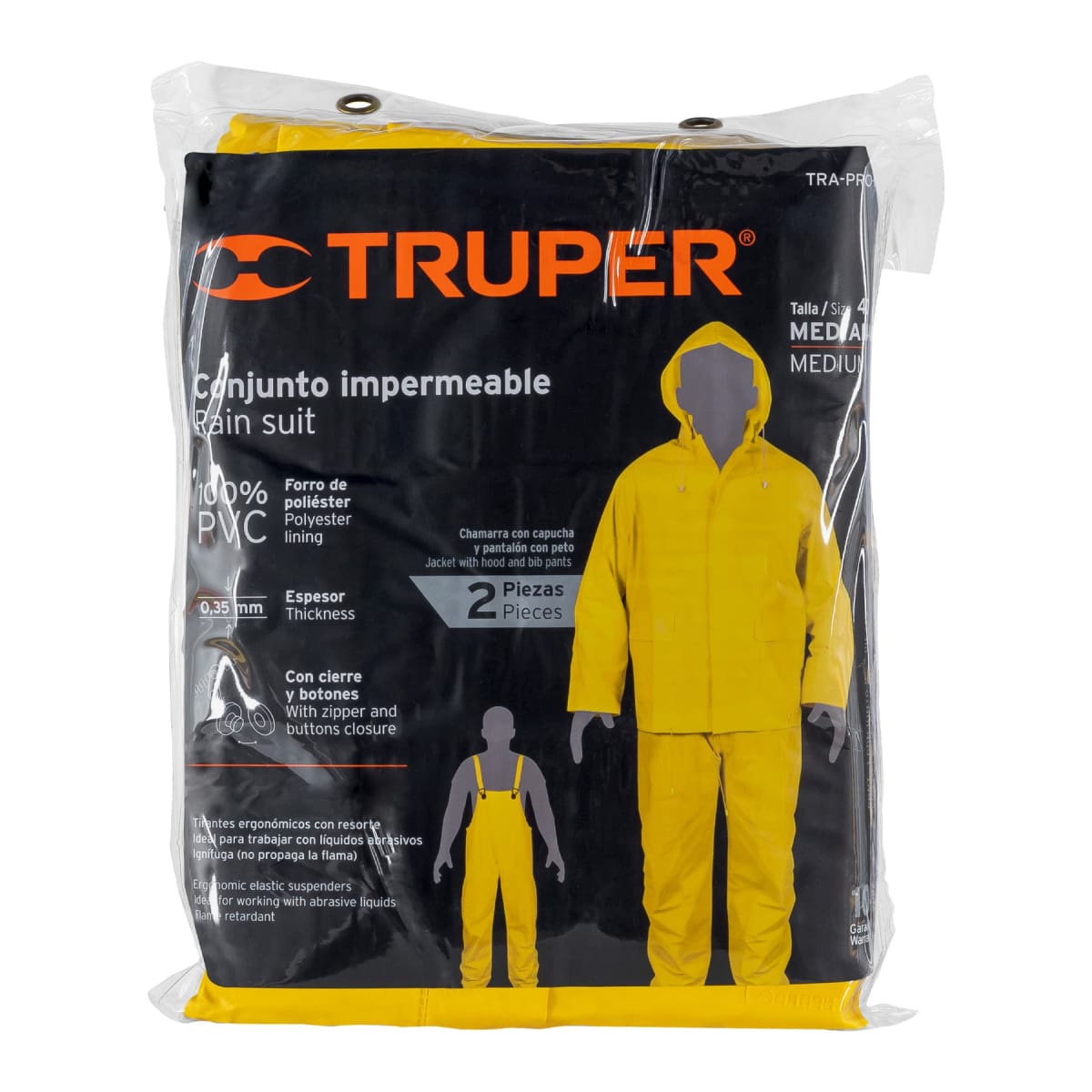 Conjunto impermeable doble capa, talla M, Truper3