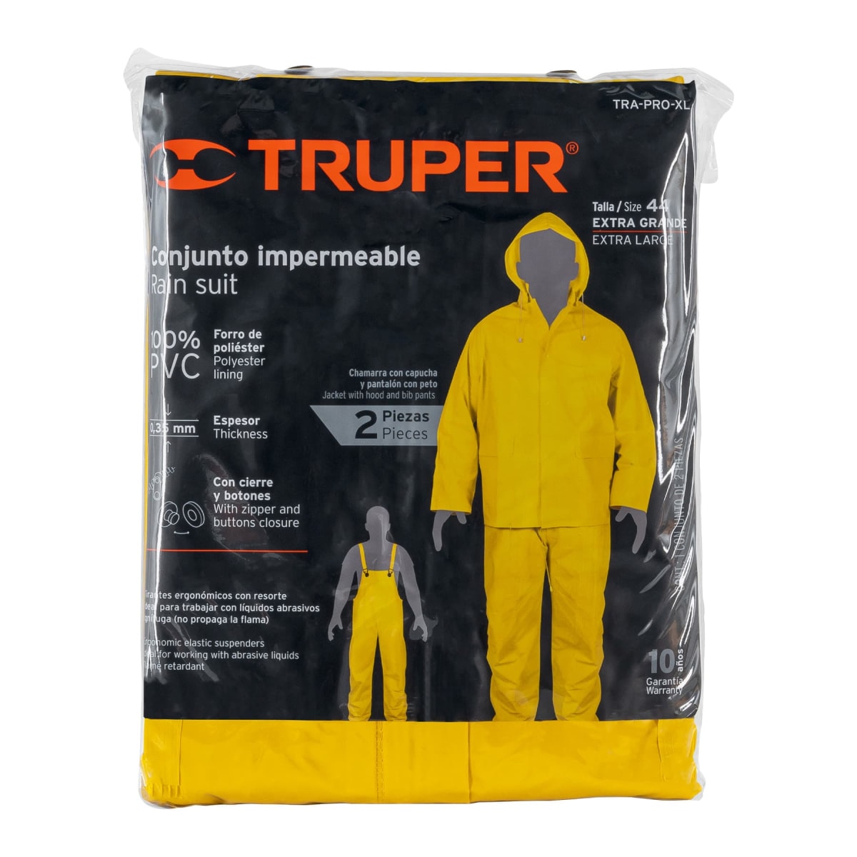 Conjunto impermeable doble capa, talla XL, Truper3