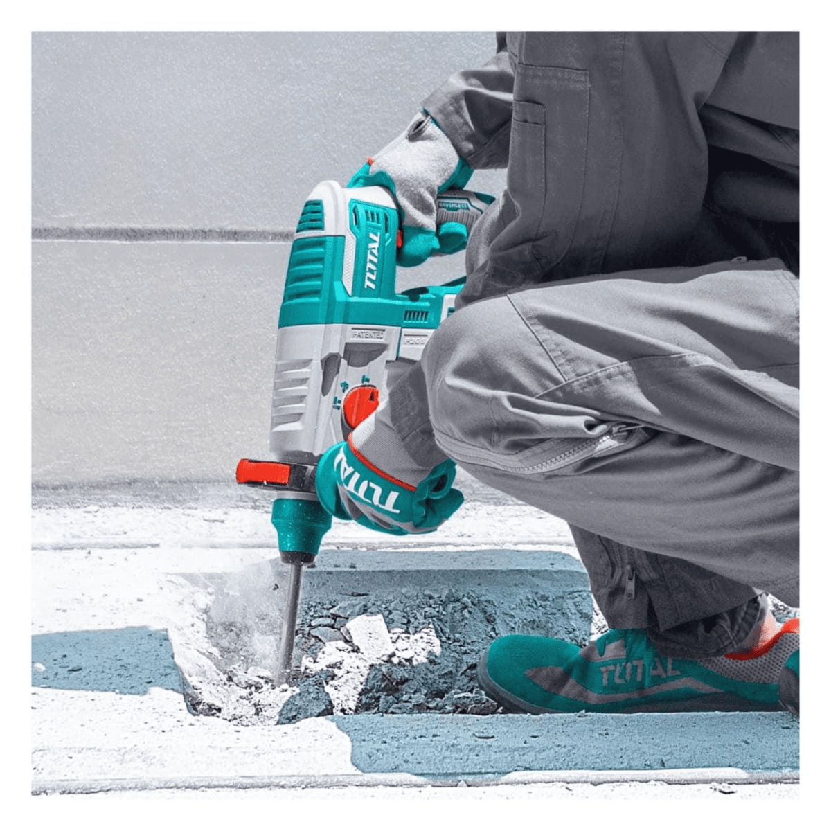 Combo rotomartillo + amoladora 20v 2 baterias 4Ah y cargador Total6