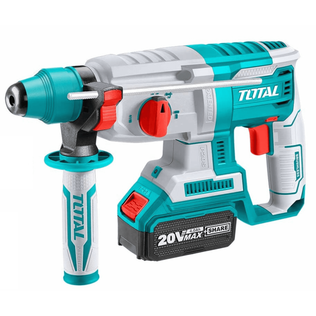 Rotomartillo SDS Plus 2 Joules + 2 baterias 4ah Total2