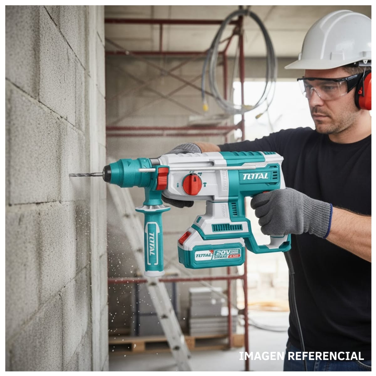 Rotomartillo SDS PLUS 2.5J + 2 Bateria y Cargador 20v Total5