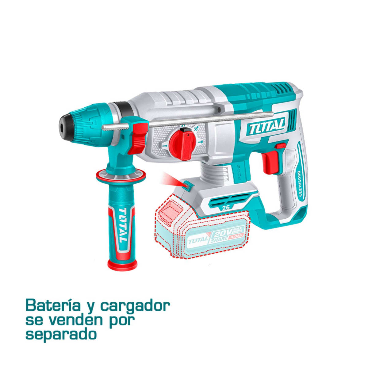Rotomartillo Sds PLus 2.5j Brushless 20V Total3