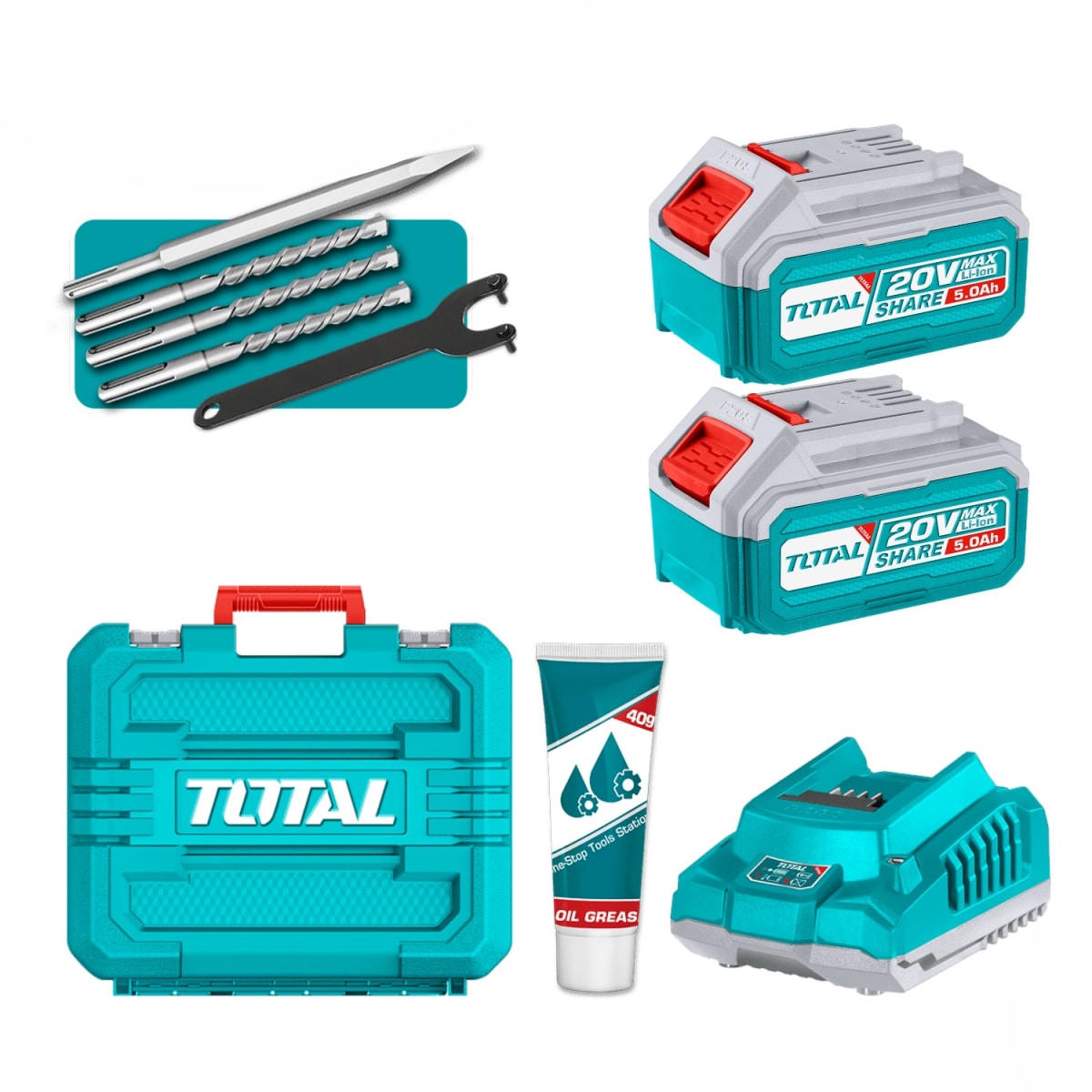 Rotomartillo Sds+ 4.5J 20V Brushless 2x5amp Total5