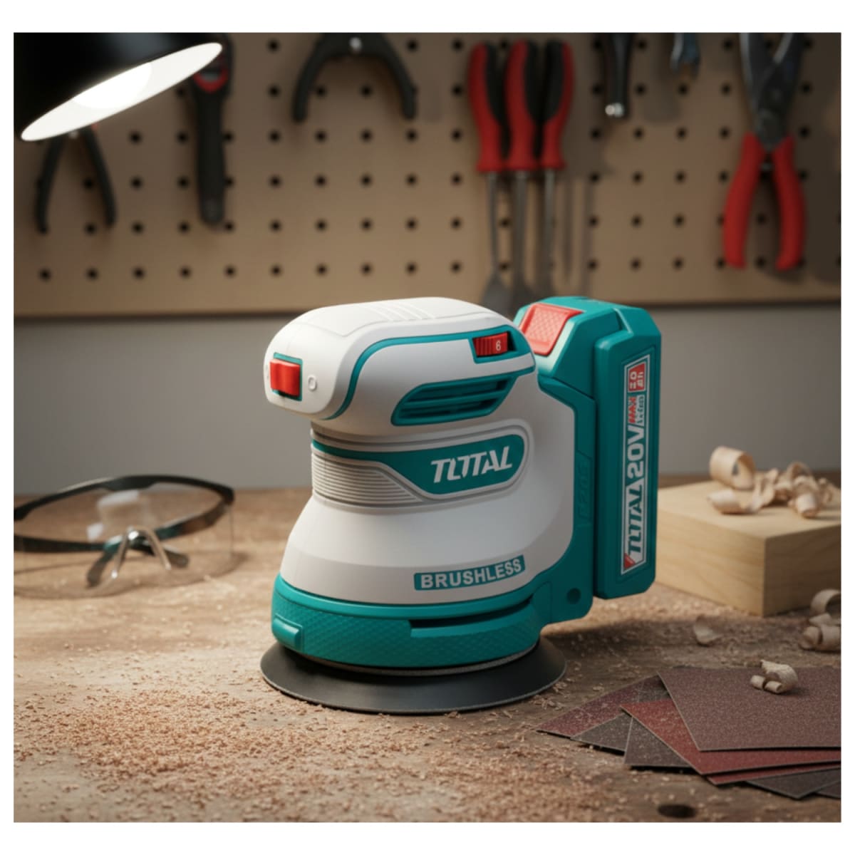 Lijadora Orbital Inalámbrica 12000RPM 5'' (solo cabezal) 20v Total2