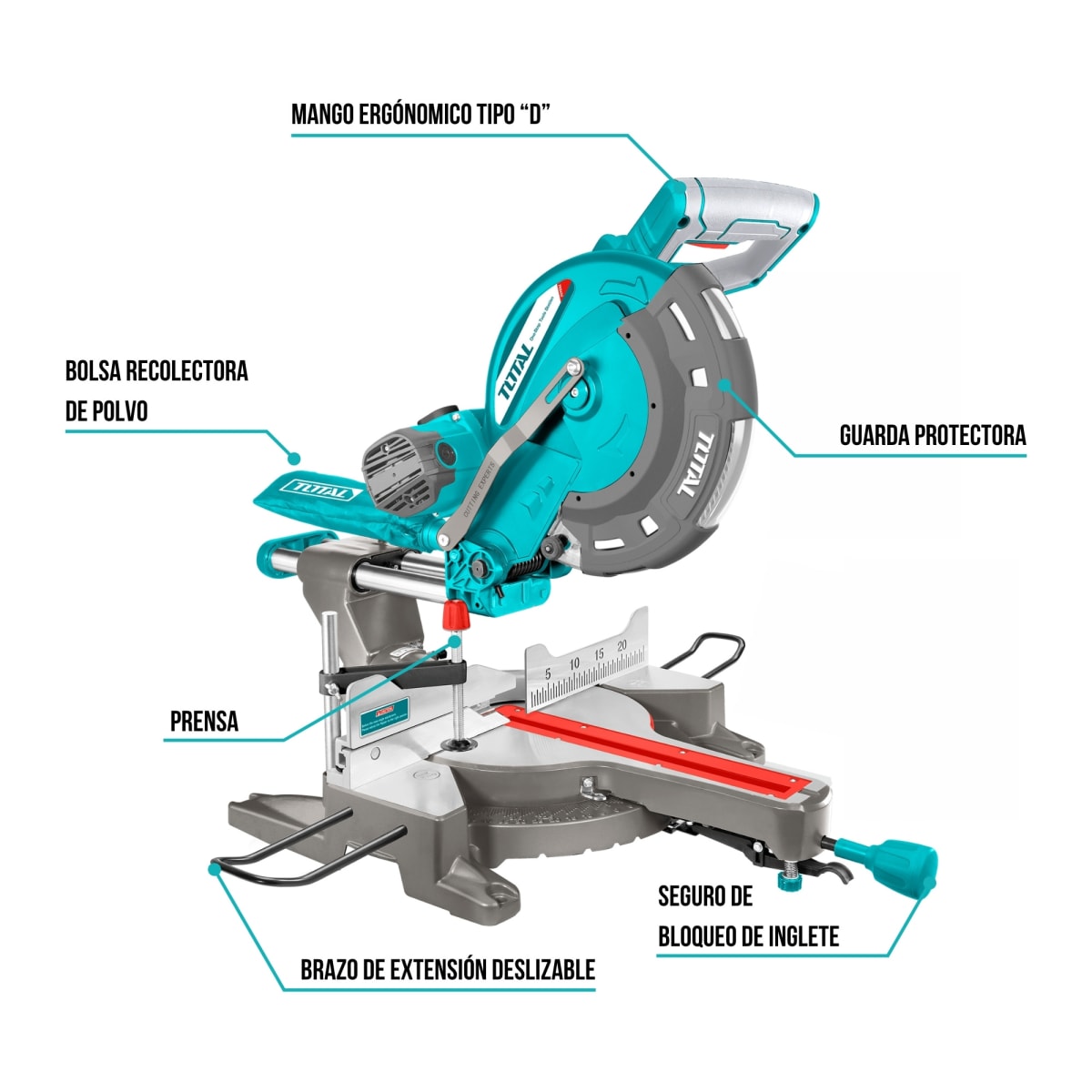 Sierra ingleteadora telescópica 2400w 12