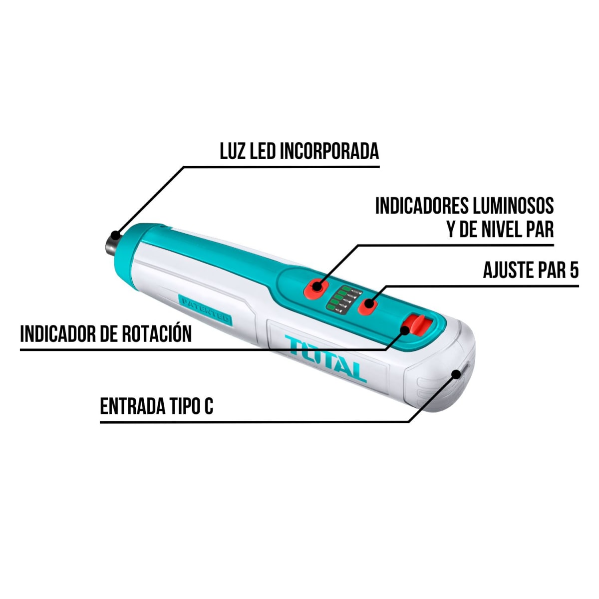 Destornillador Inalámbrico 4V 5 Nm Total4