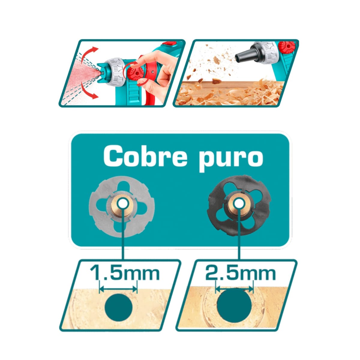 Pistola para pintar de 1000ml 20v + batería + cargador Total5