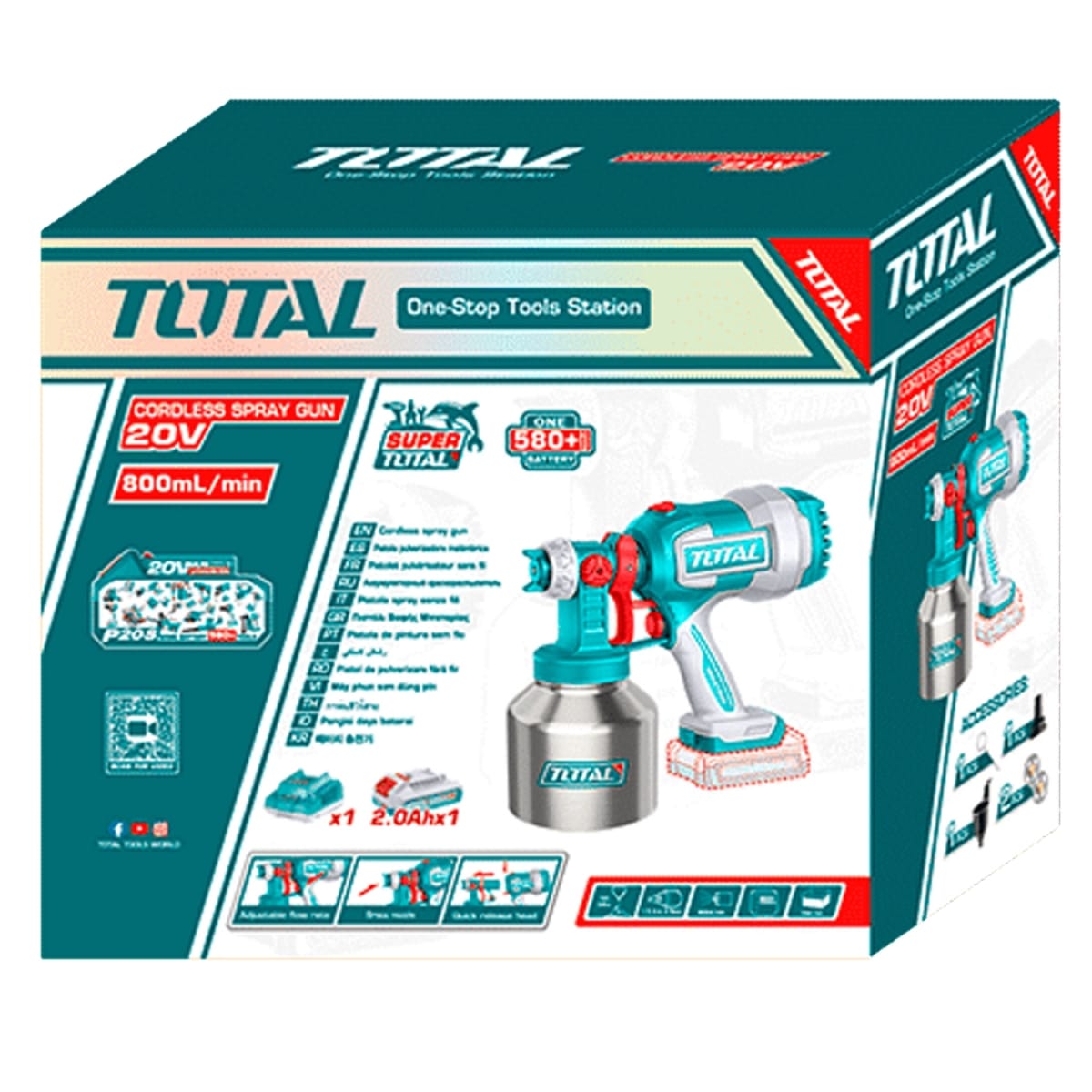 Pistola Pintar 2 baterias 2.0 AH Envase Metalico Total5