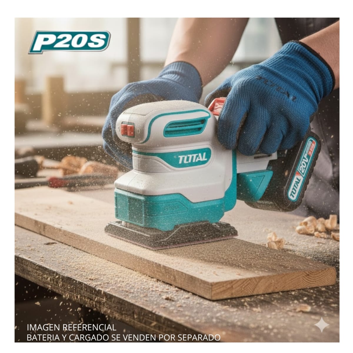 Lijadora inalámbrica 12000RPM(solo cabezal) 20v Total3