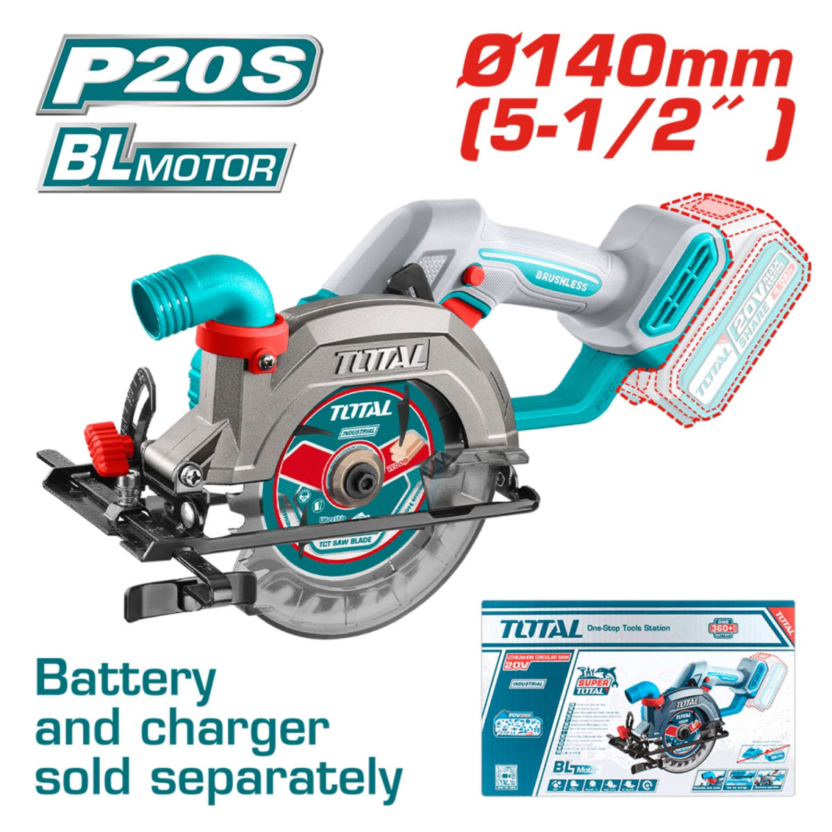 Sierra Circular 140mm 20V Brushless Total2