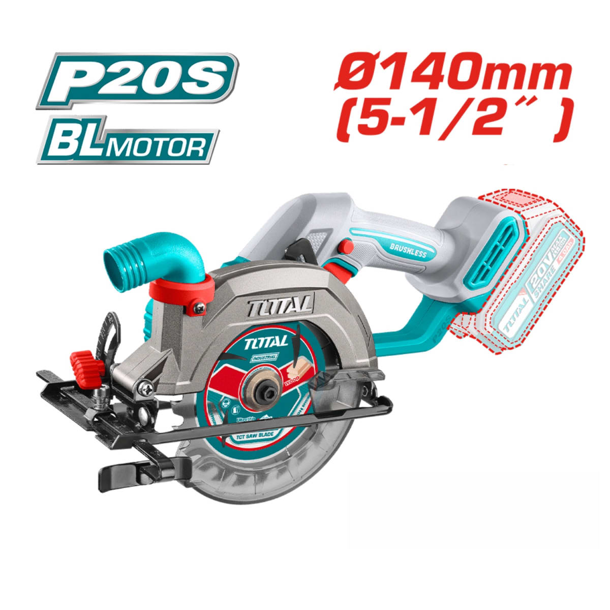 Combo 3 en 1 Sierra Circular 5 1/2'' + Herramienta Multi + Lijadora 20v Total4