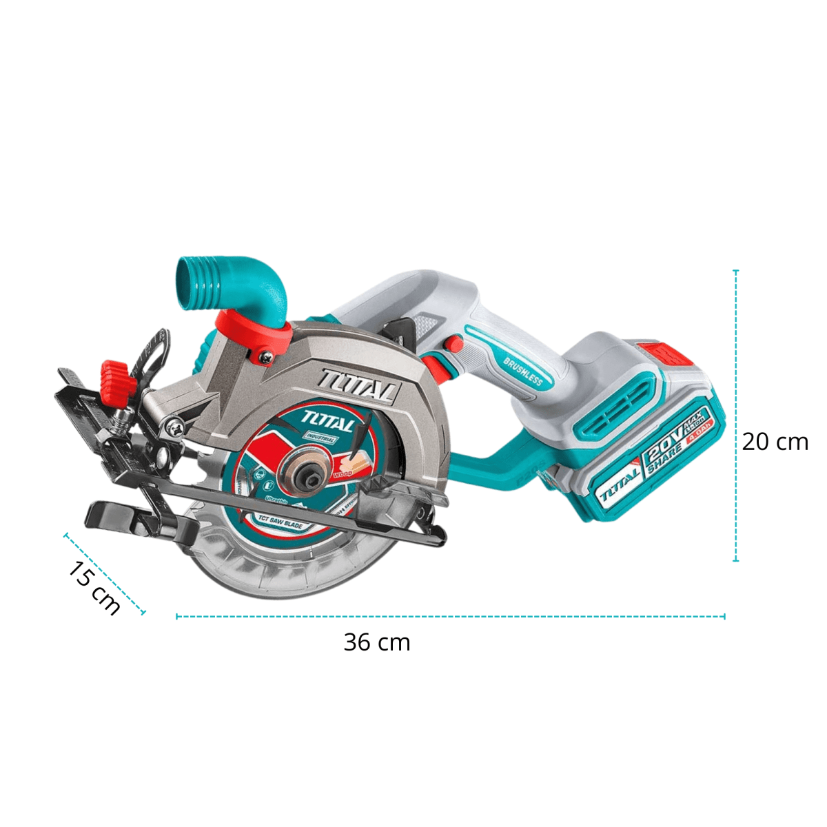 Sierra circular 20v incluye bateria 4ah y cargador Total5