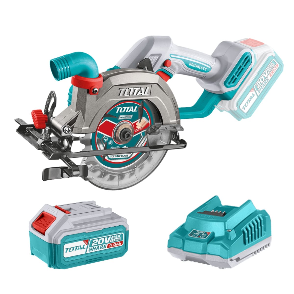 Sierra circular 20v incluye bateria 4ah y cargador Total1