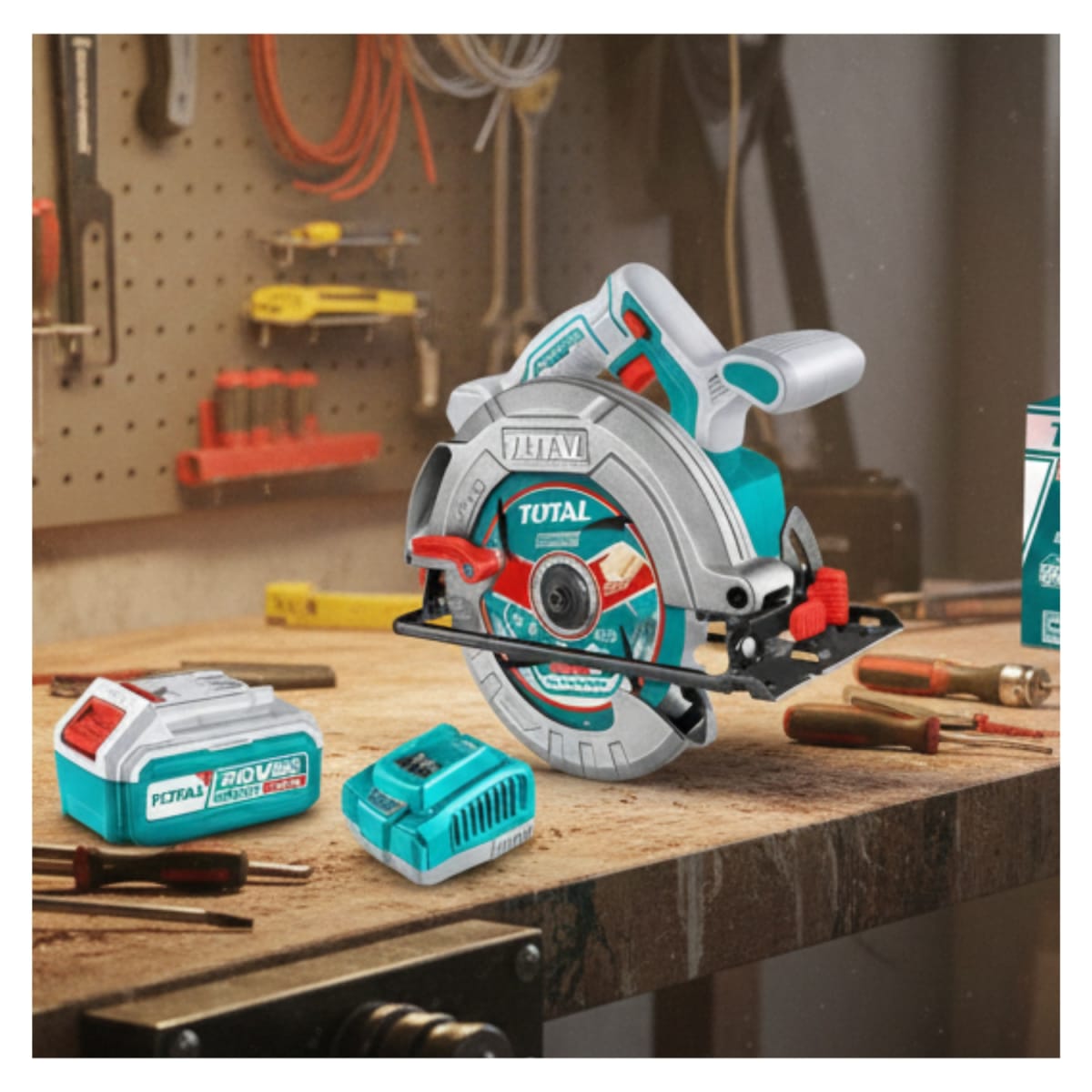 Sierra Circular Industrial 7-1/4'' 185mm + 1 Batería 5ah + Cargador 20v Total2