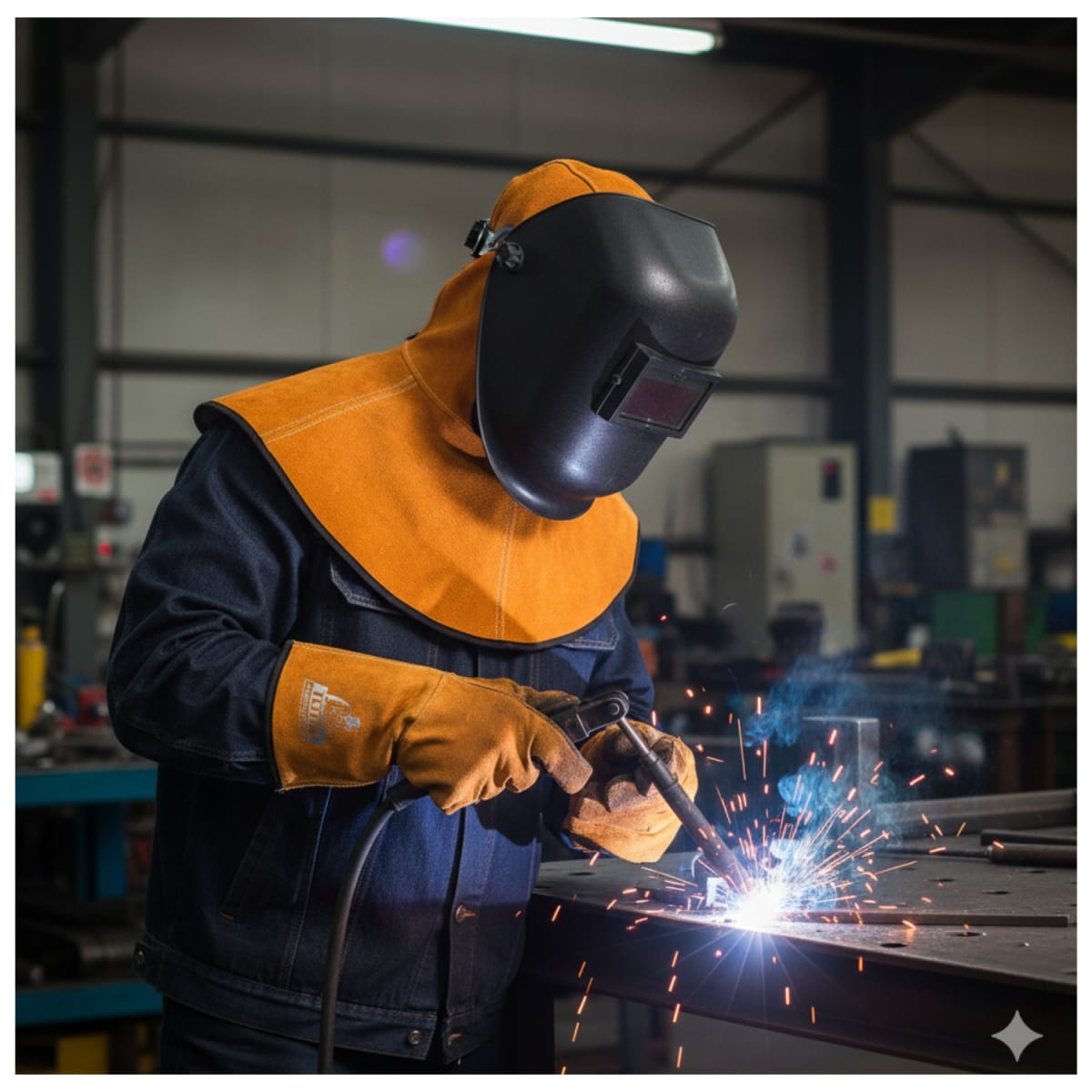 Capucha de cuero para soldar Total4