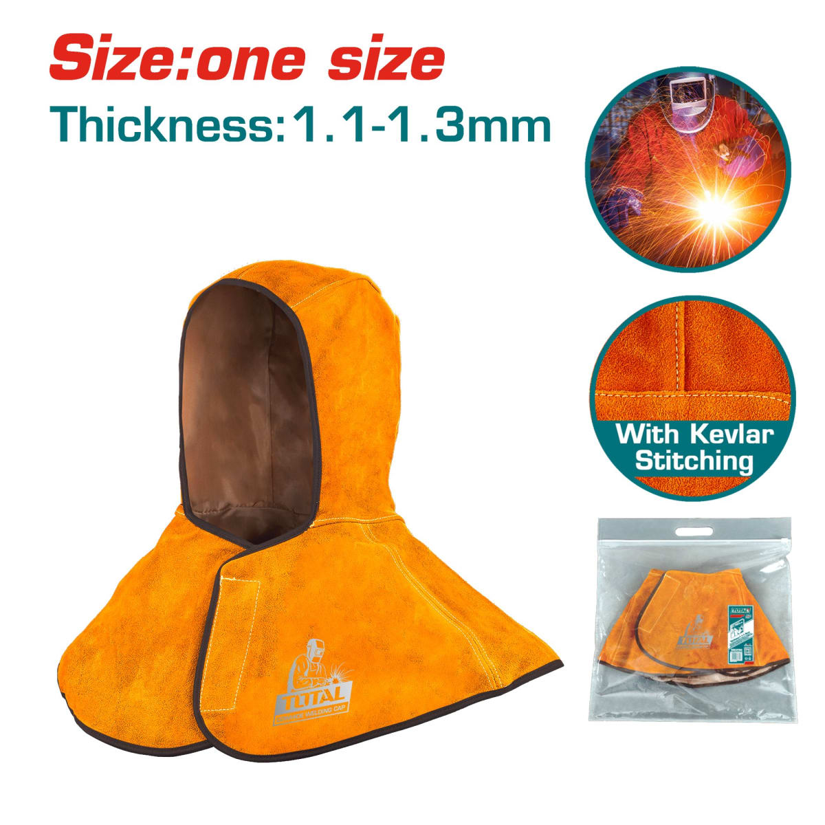 Capucha de cuero para soldar Total2