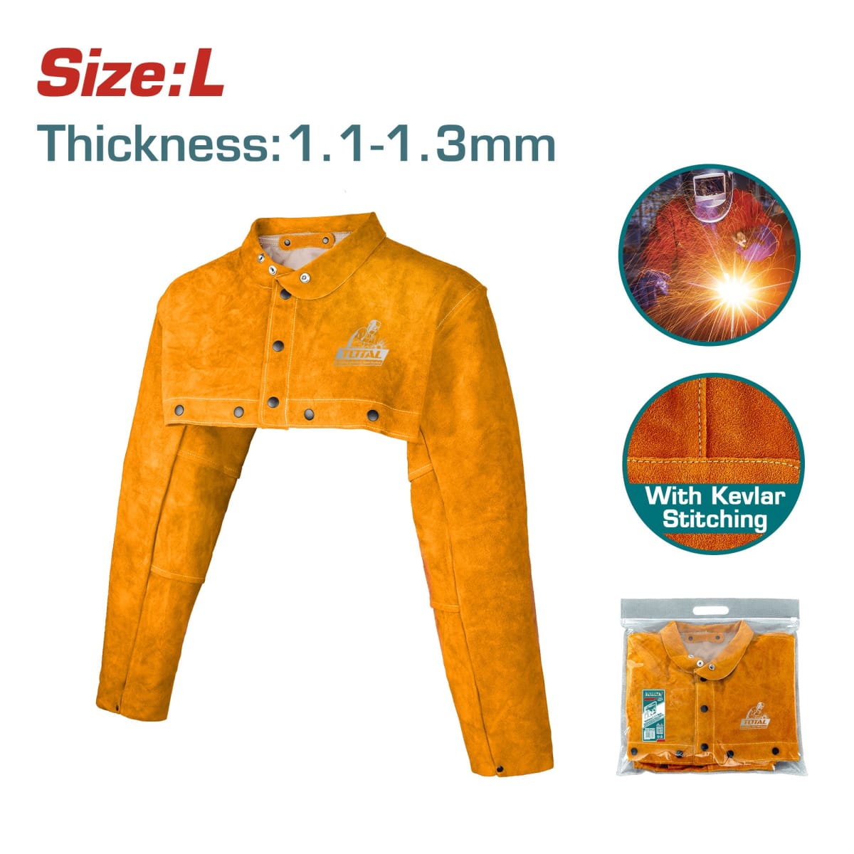 Capa manga de cuero para soldar Total2