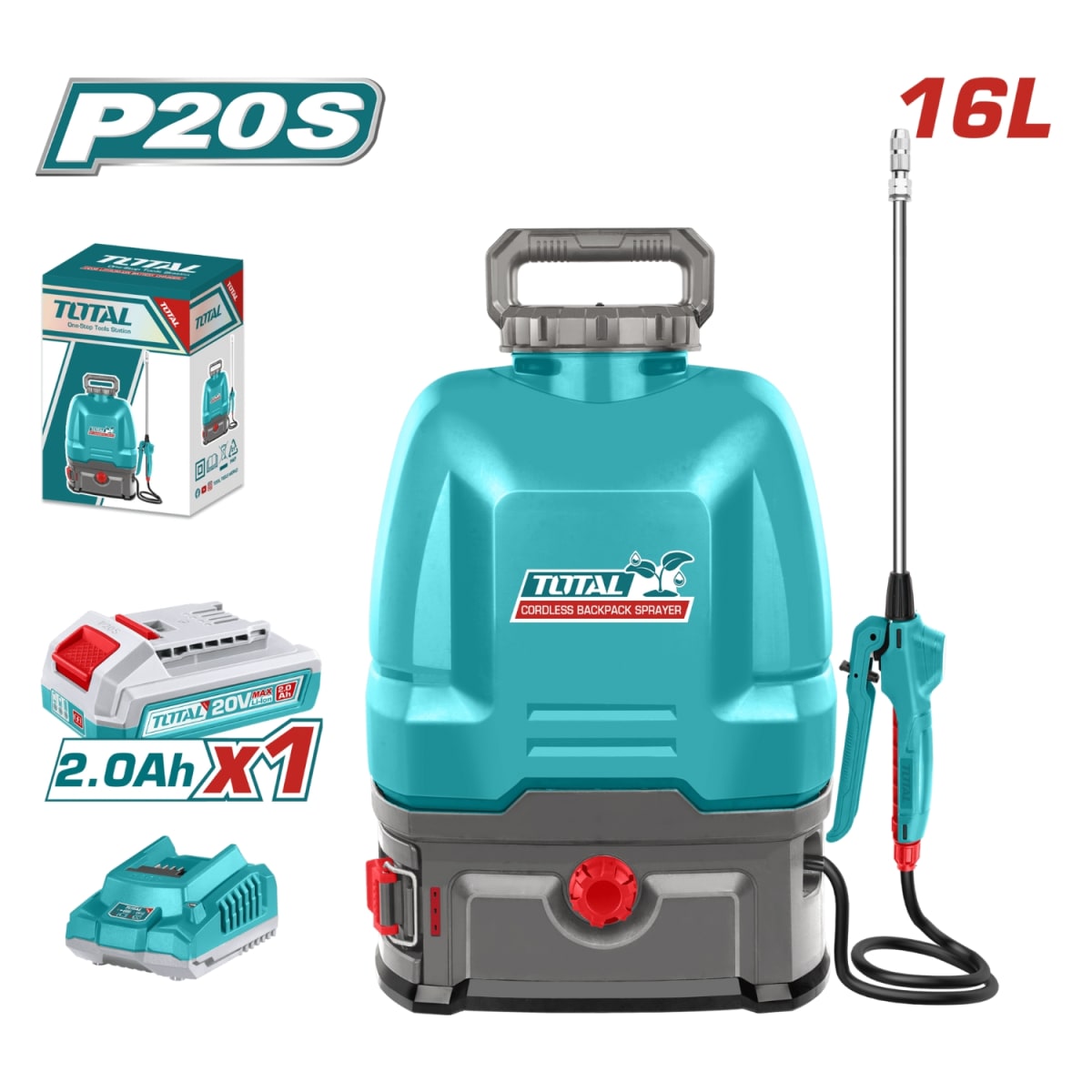 Mochila fumigadora inalámbrica 16 litros Total2